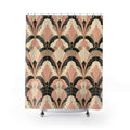 Black Pink Fan Art Deco Shower Curtain