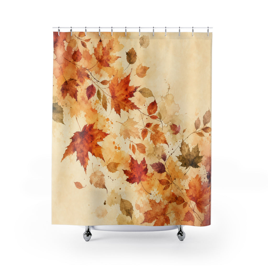 Watercolor Autumn Leaves Shower Curtain
