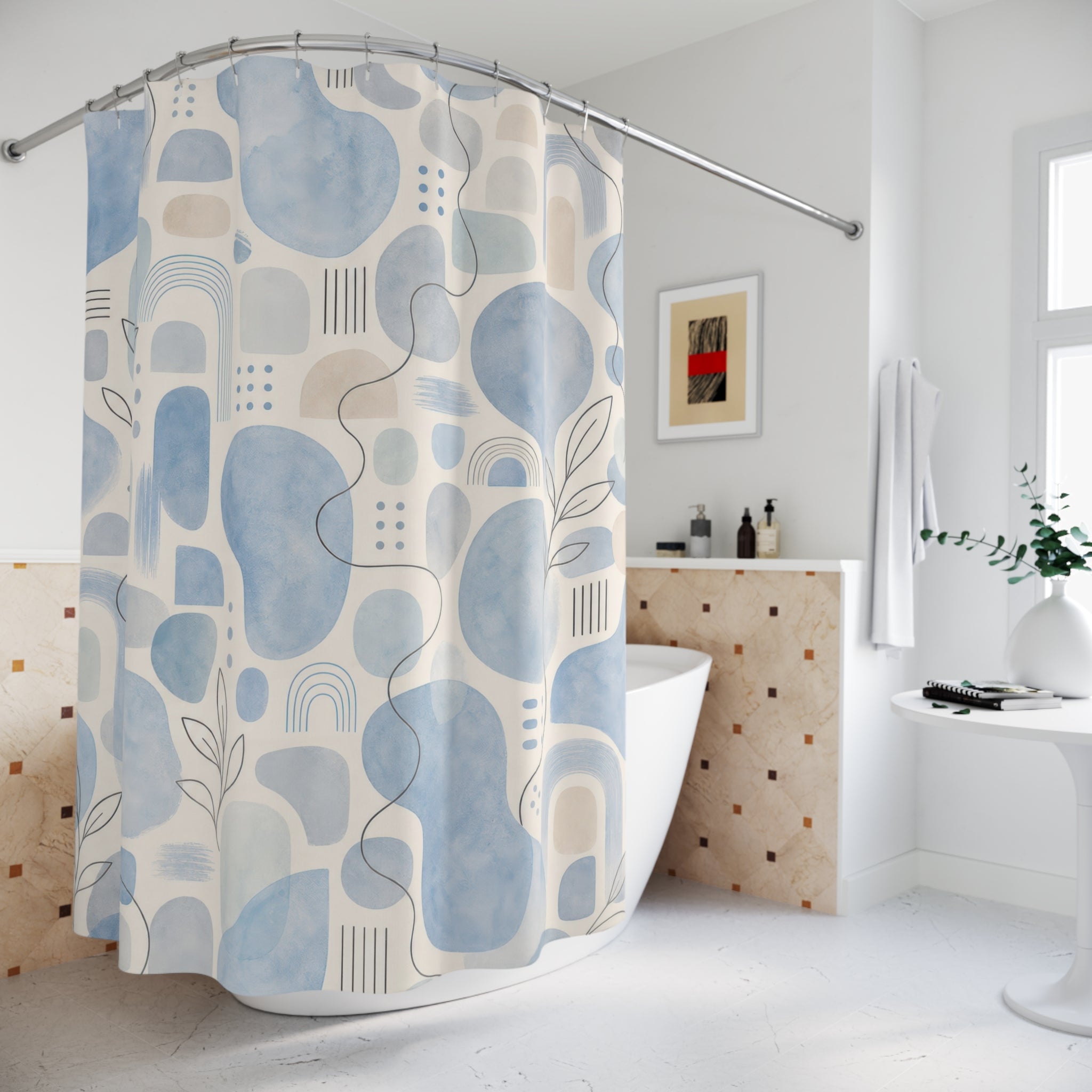 Light Blue Shower Curtain