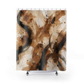 Black Brown Brush Stroke Shower Curtain