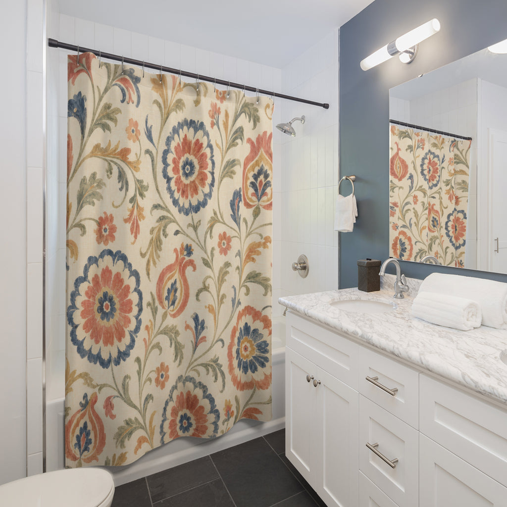Painterly Suzani Shower Curtain