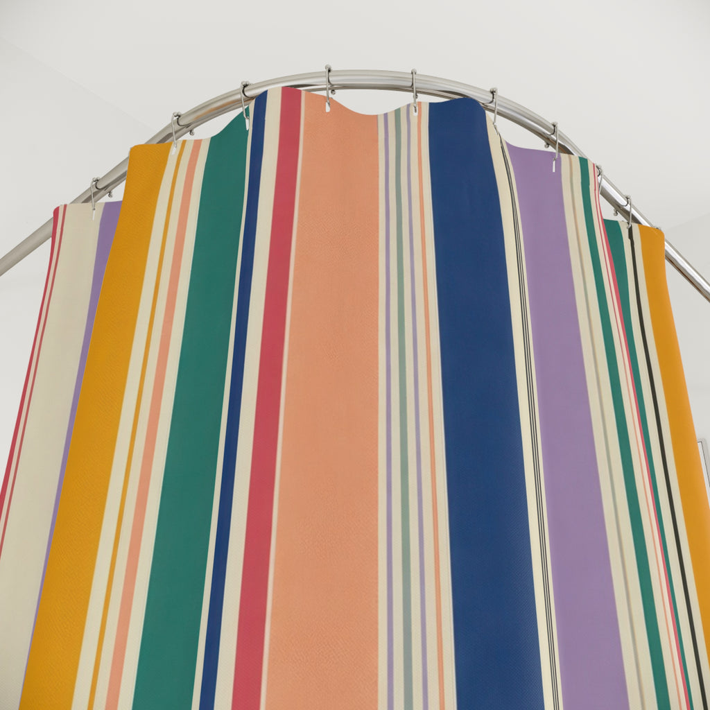 Rainbow Cabana Stripe Shower Curtain