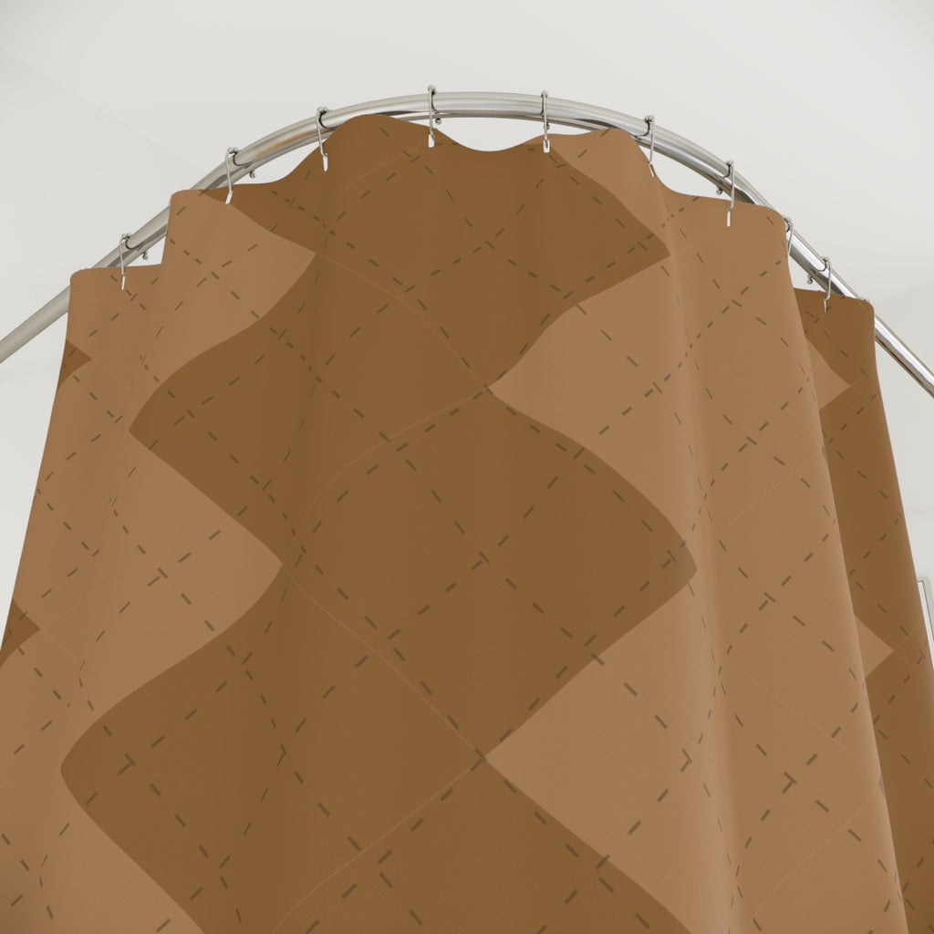 Bronze Argyle Shower Curtain: Metallic Diamonds