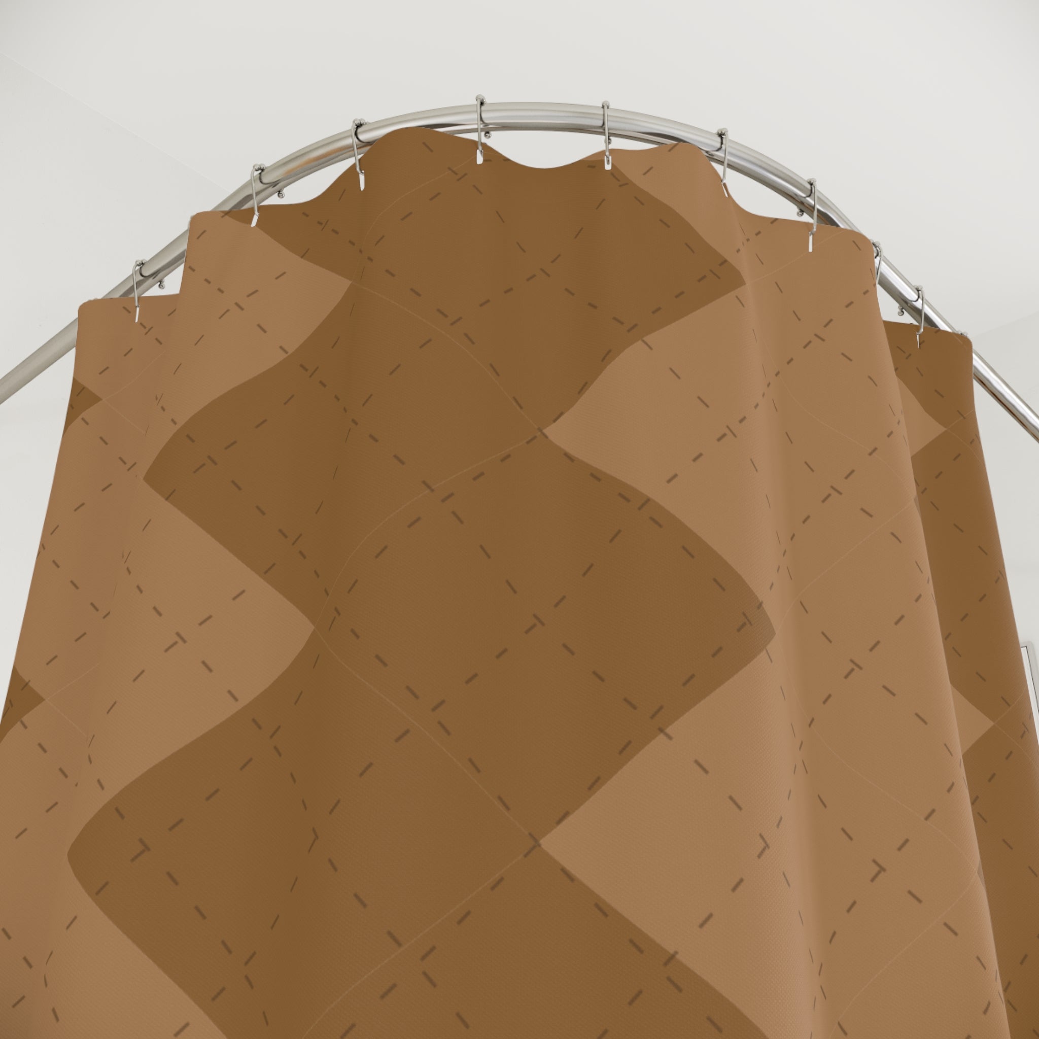 Bronze Argyle Shower Curtain: Metallic Diamonds
