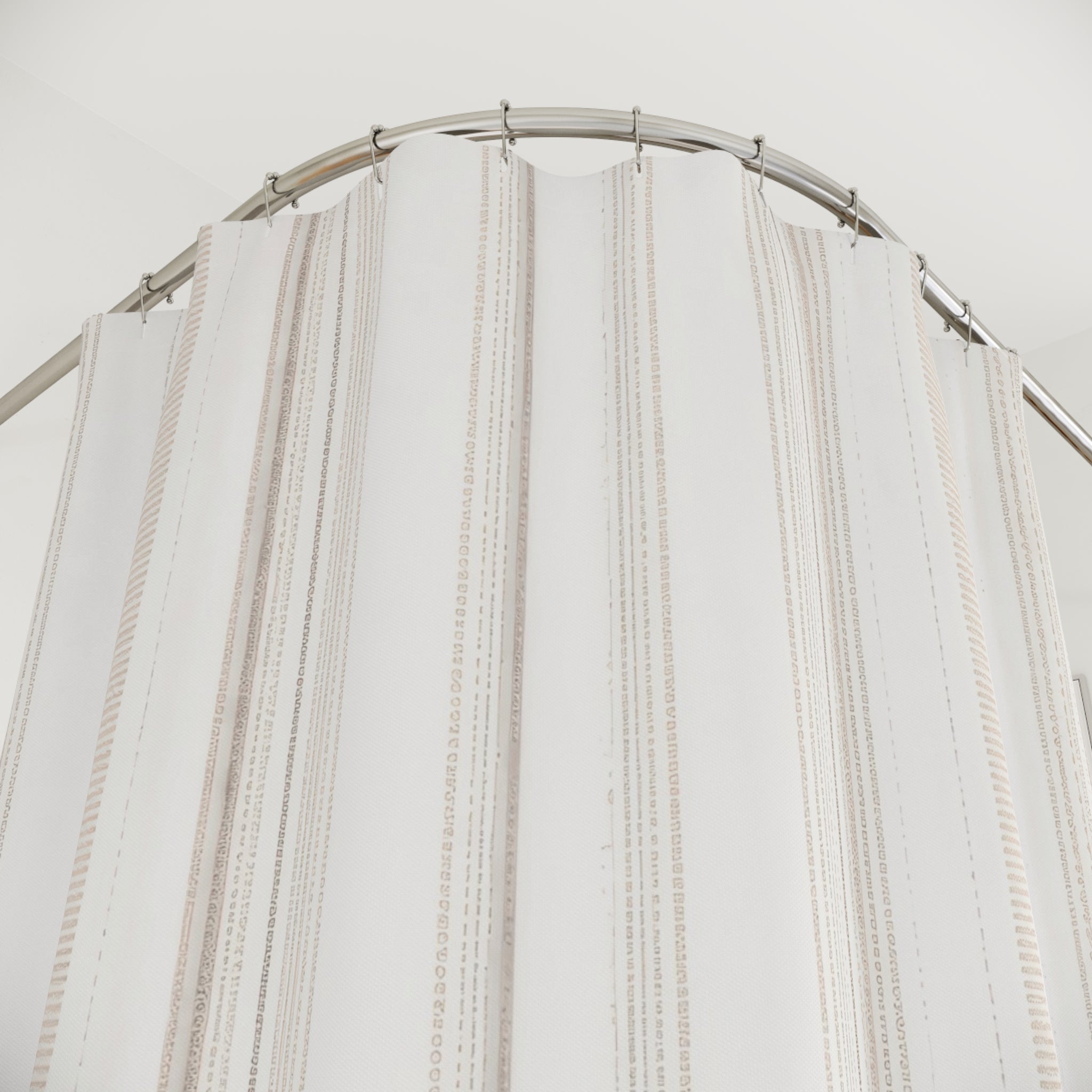 Minimal Ivory Stripe Shower Curtain