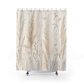 Off White Beige Grass Floral Shower Curtain