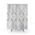 Grey White Art Deco Shower Curtain