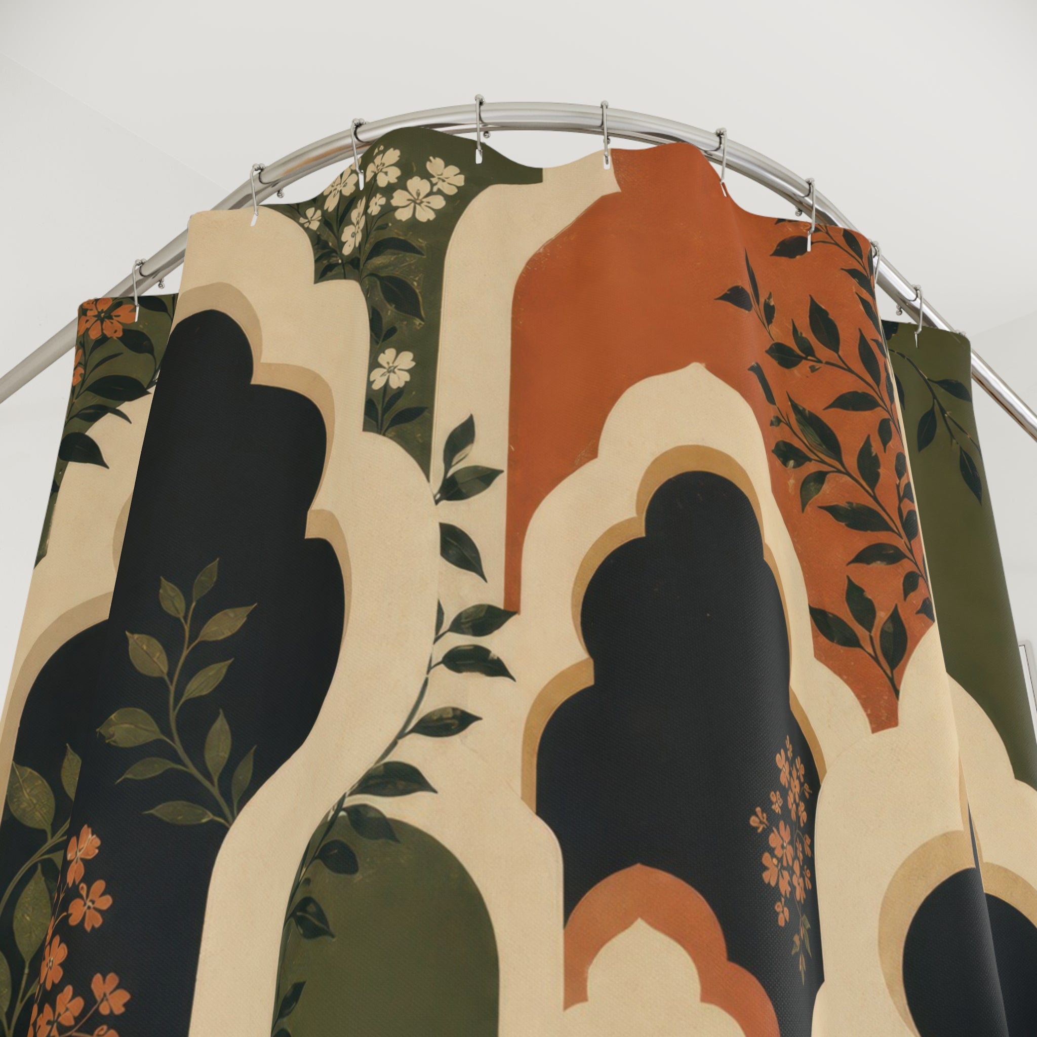 Botanical Garden Arch Scalloped Shower Curtain