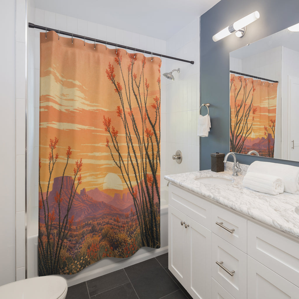 Screenprint Ocotillo Sunrise Shower Curtain