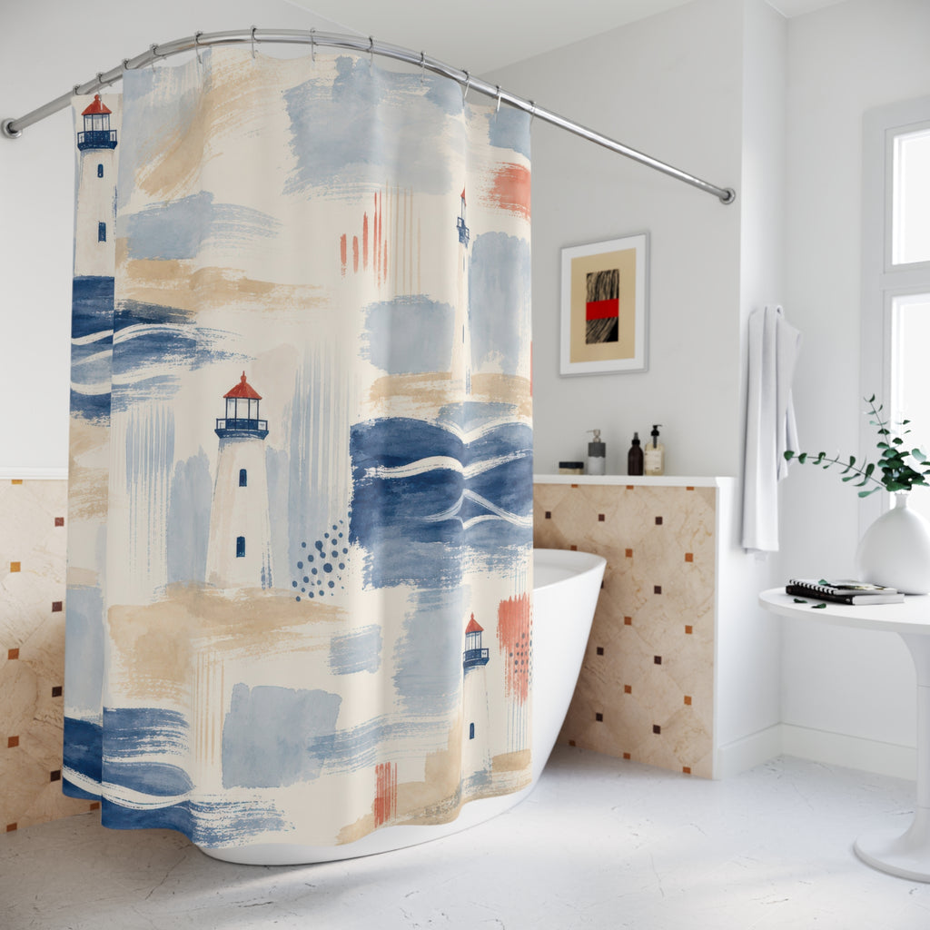 Lighthouse Coastal Shower Curtain: Lighthouse Shower Curtain