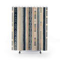 Terracotta Navy Diamond Stripe Shower Curtain