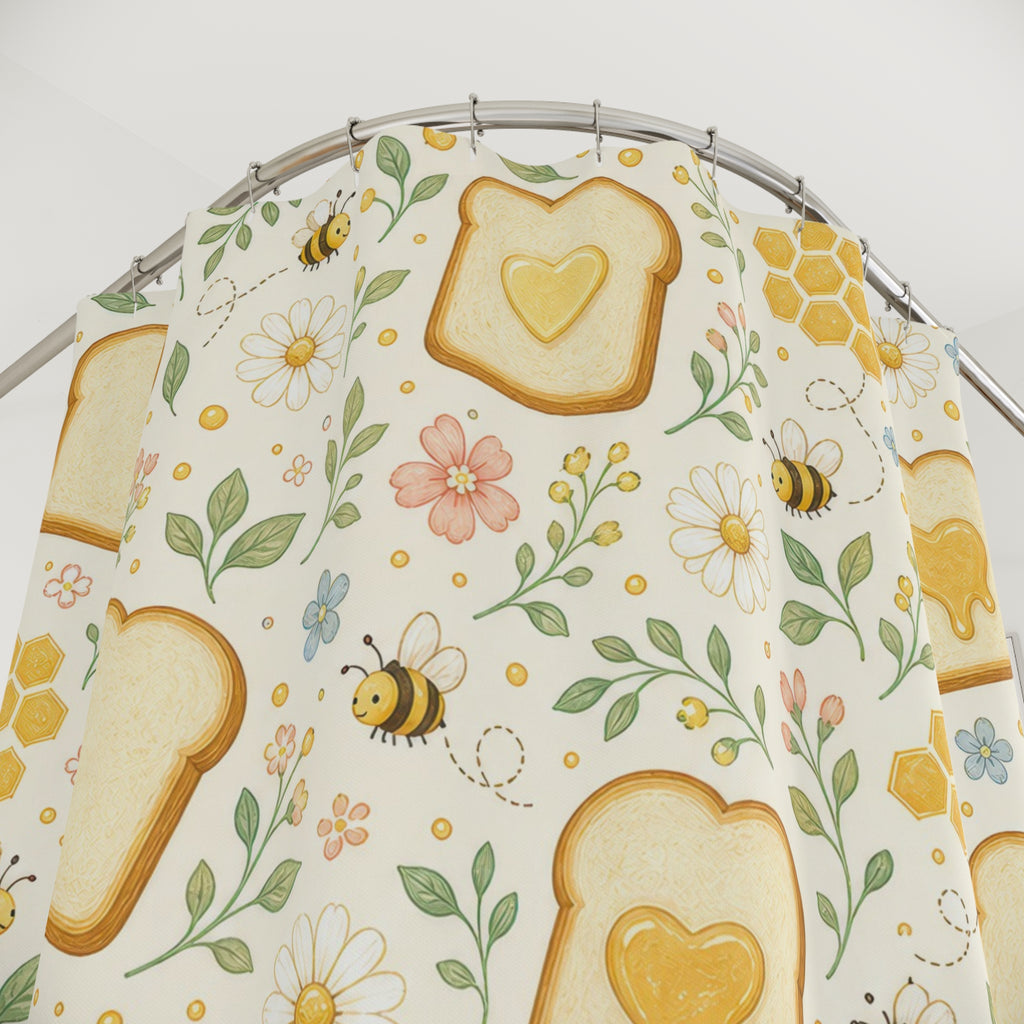 Toast Honey Cute Shower Curtain