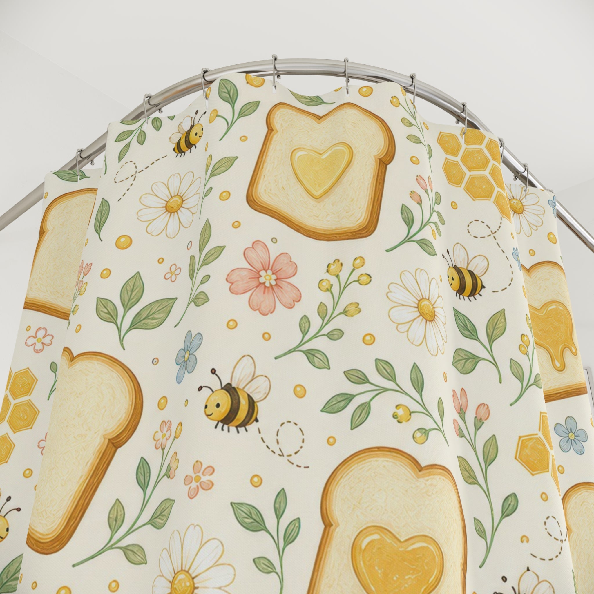 Toast Honey Cute Shower Curtain
