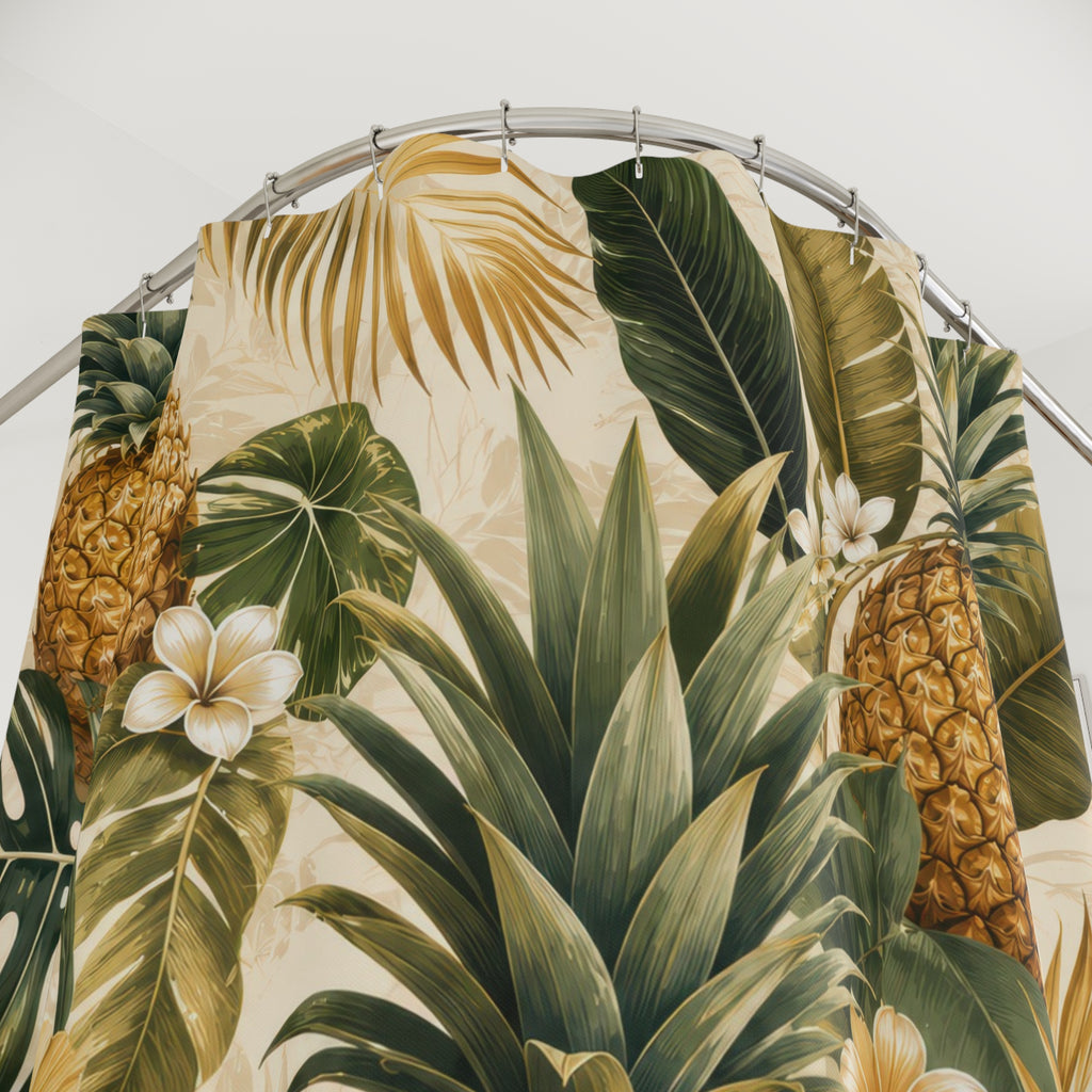 Pineapple Tropical Botanical Shower Curtain