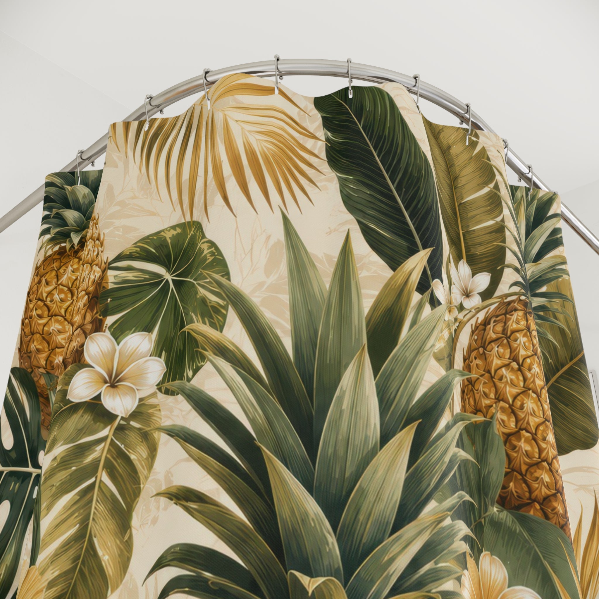 Pineapple Tropical Botanical Shower Curtain