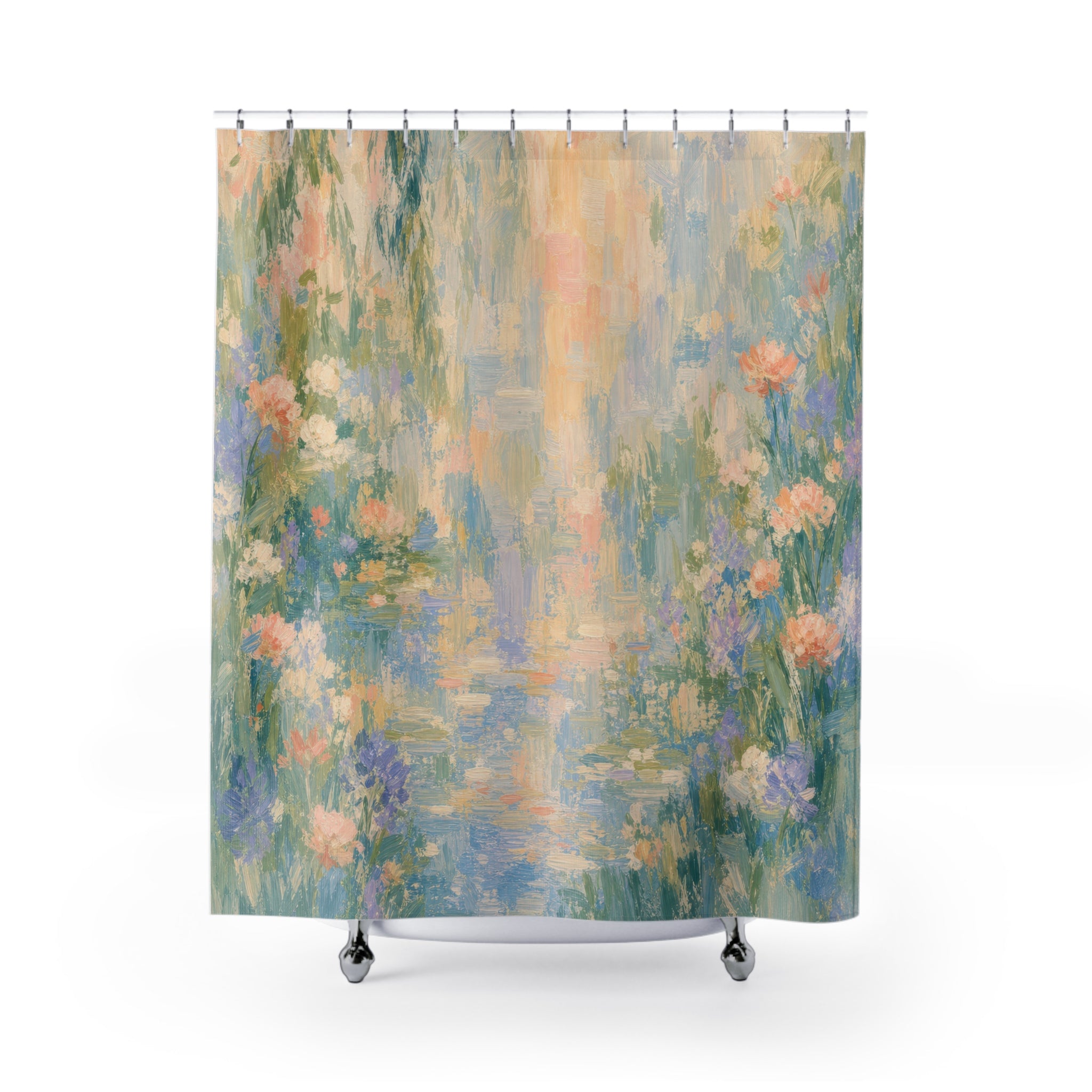 Monet Inspired Garden Impressionist Shower Curtain