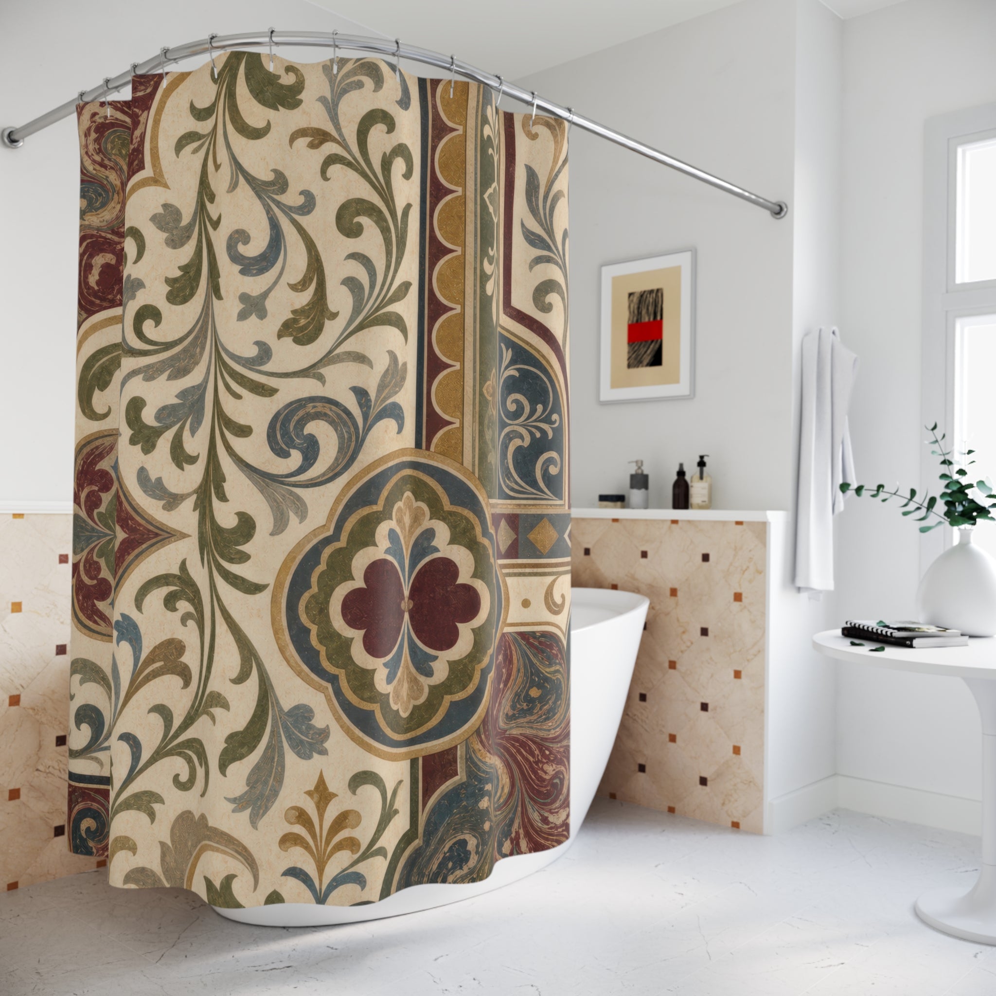 Vintage Ornamental Endpaper Shower Curtain