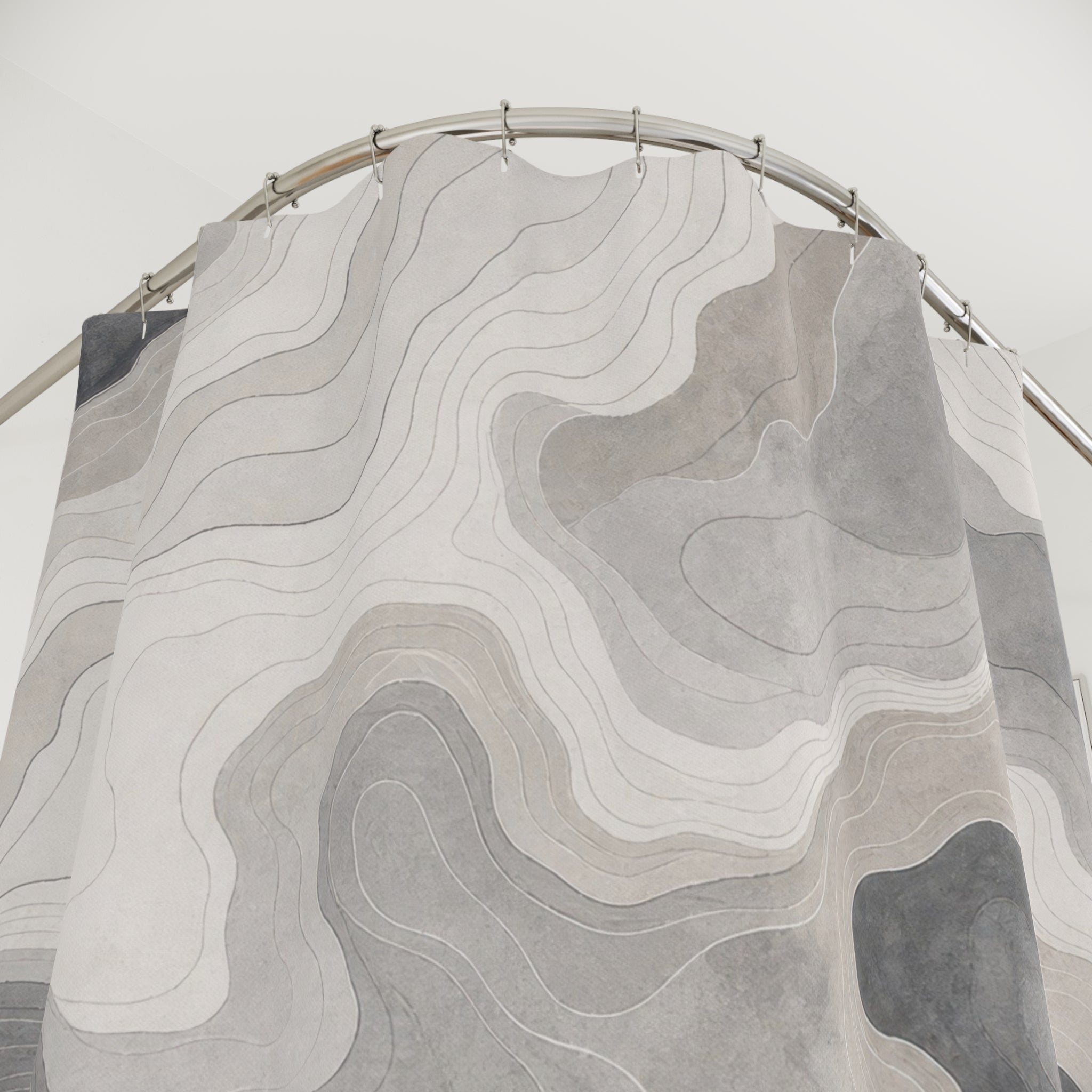Grey Organic Contour Shower Curtain