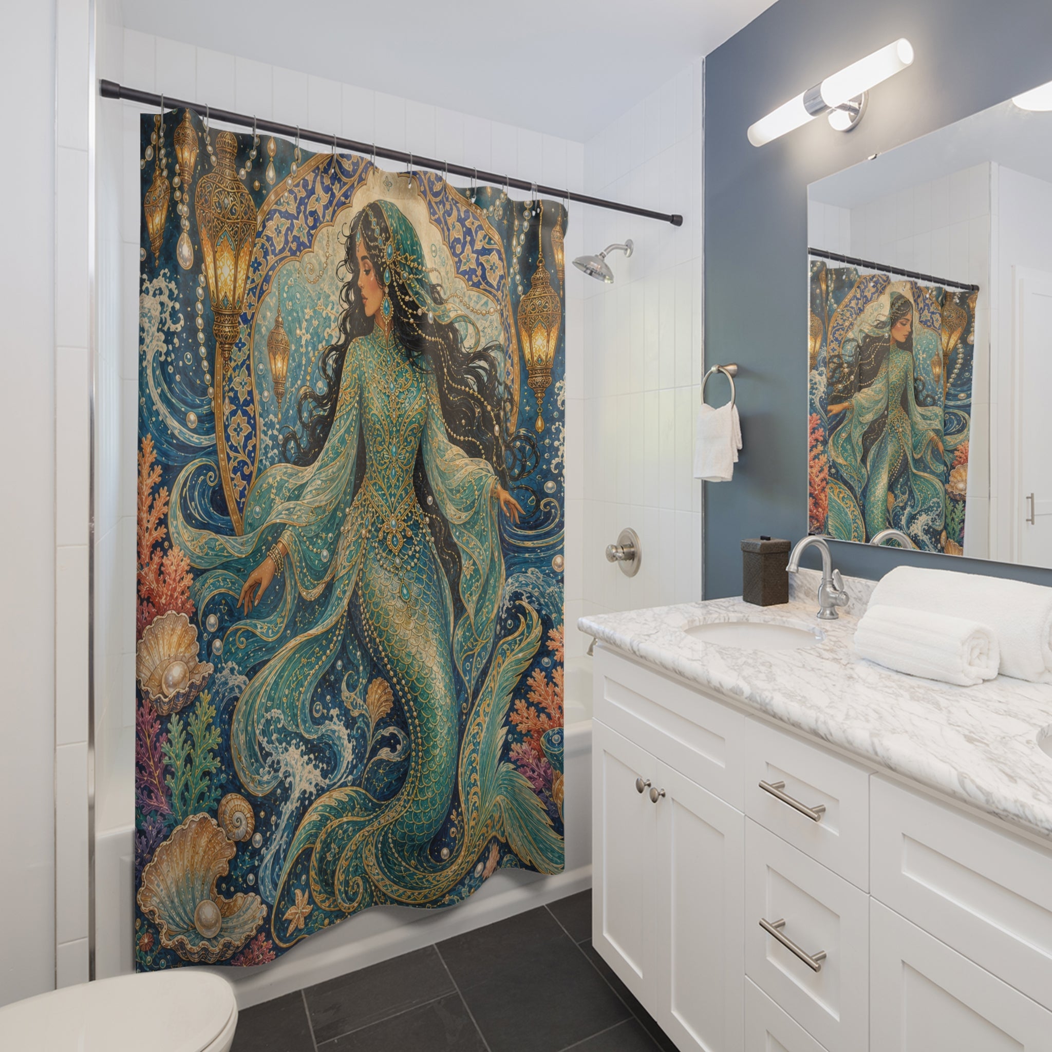 Lantern Ocean Fantasy Shower Curtain