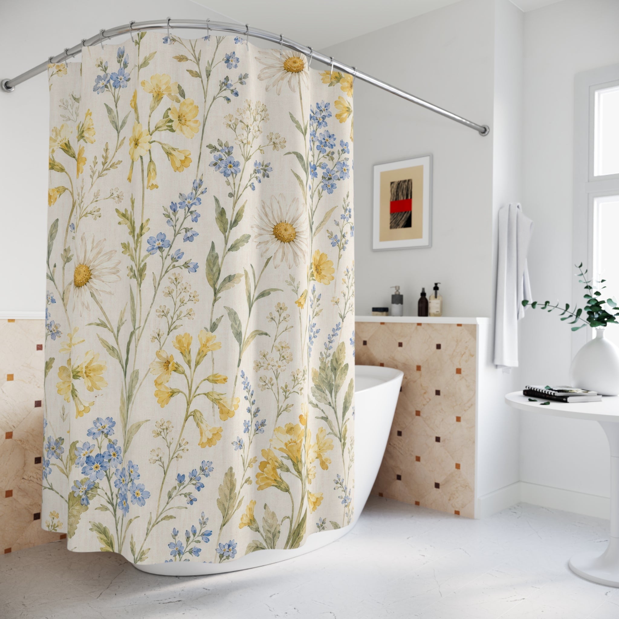 Watercolor Floral Shower Curtain