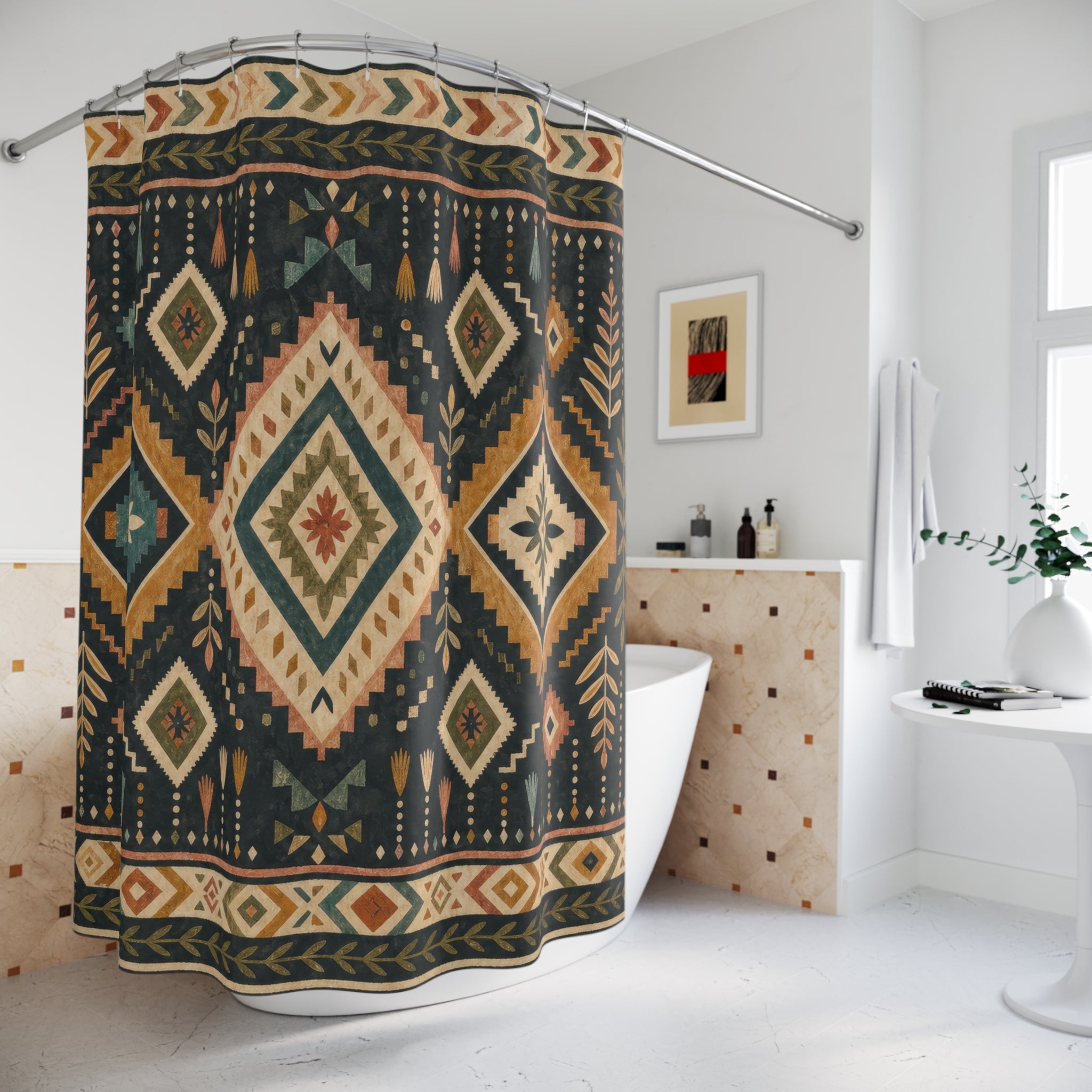 Southwestern Diamond Shower Curtain