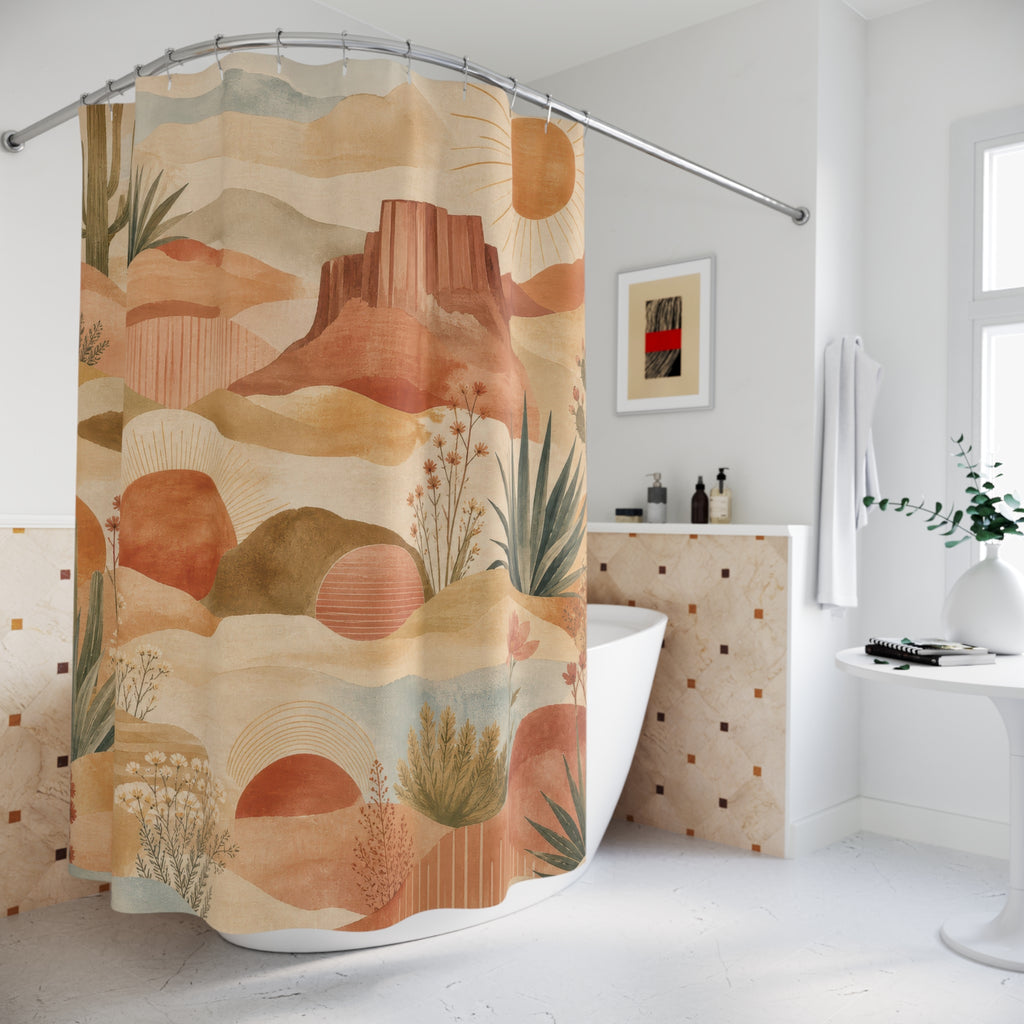 Desert Shower Curtain: Southwestern Landscape Pattern