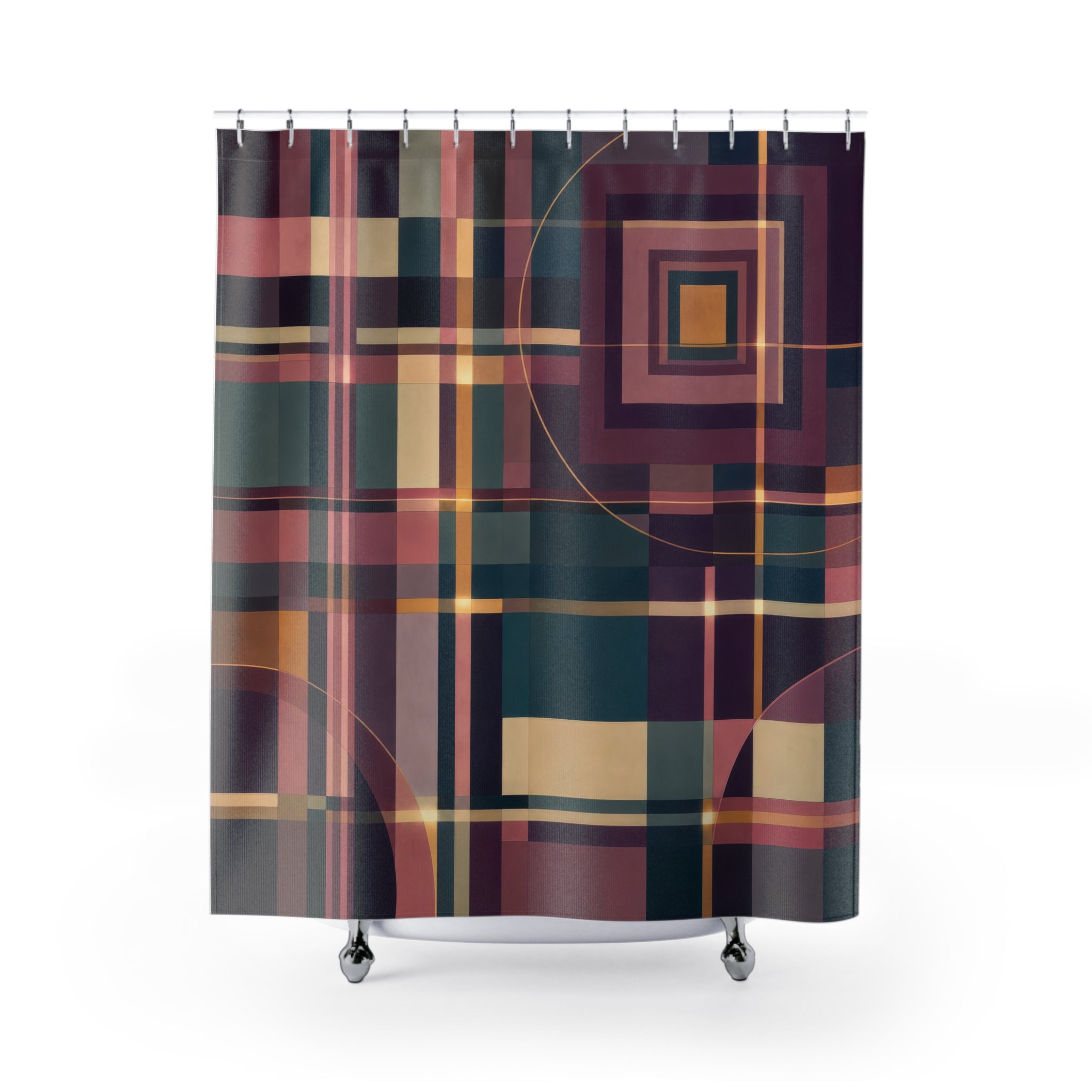 Modern Abstract Plaid Shower Curtain