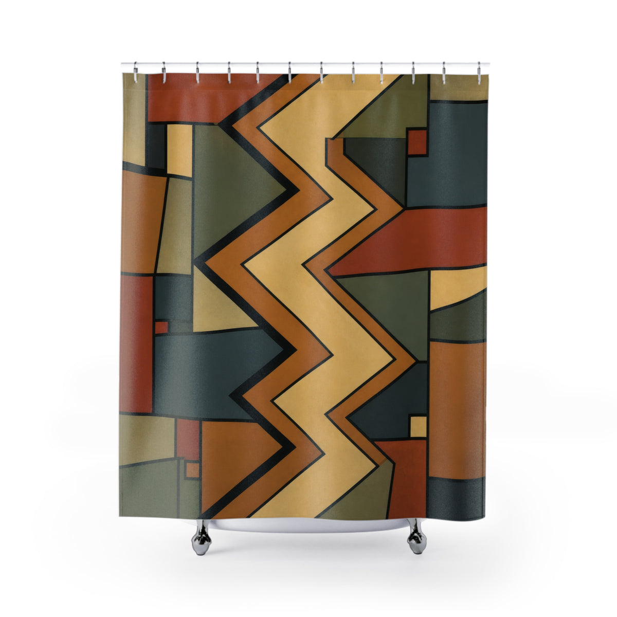 Vintage Central Spine Zigzag Shower Curtain