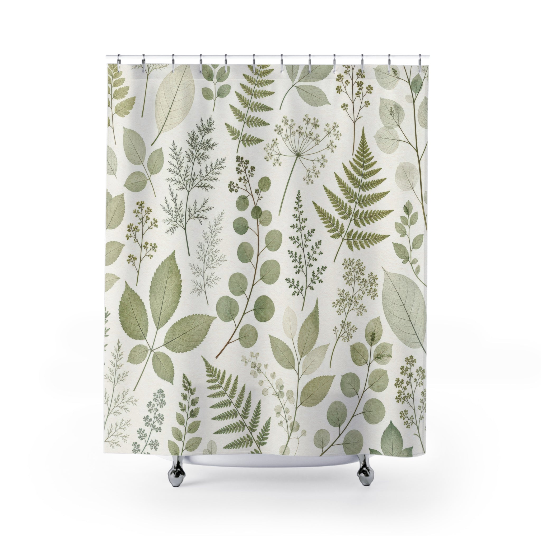 Green Fern Eucalyptus Shower Curtain