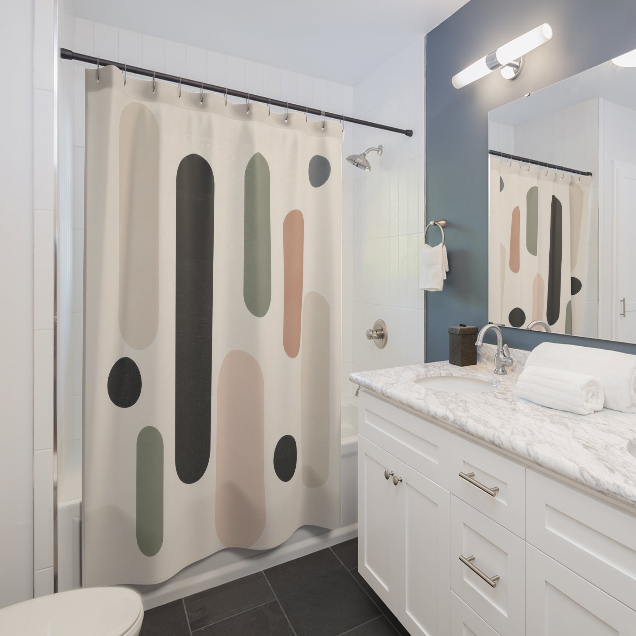 Rounded Pill Shape Shower Curtain