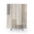 Gray Modern Geometric Beige Shower Curtain