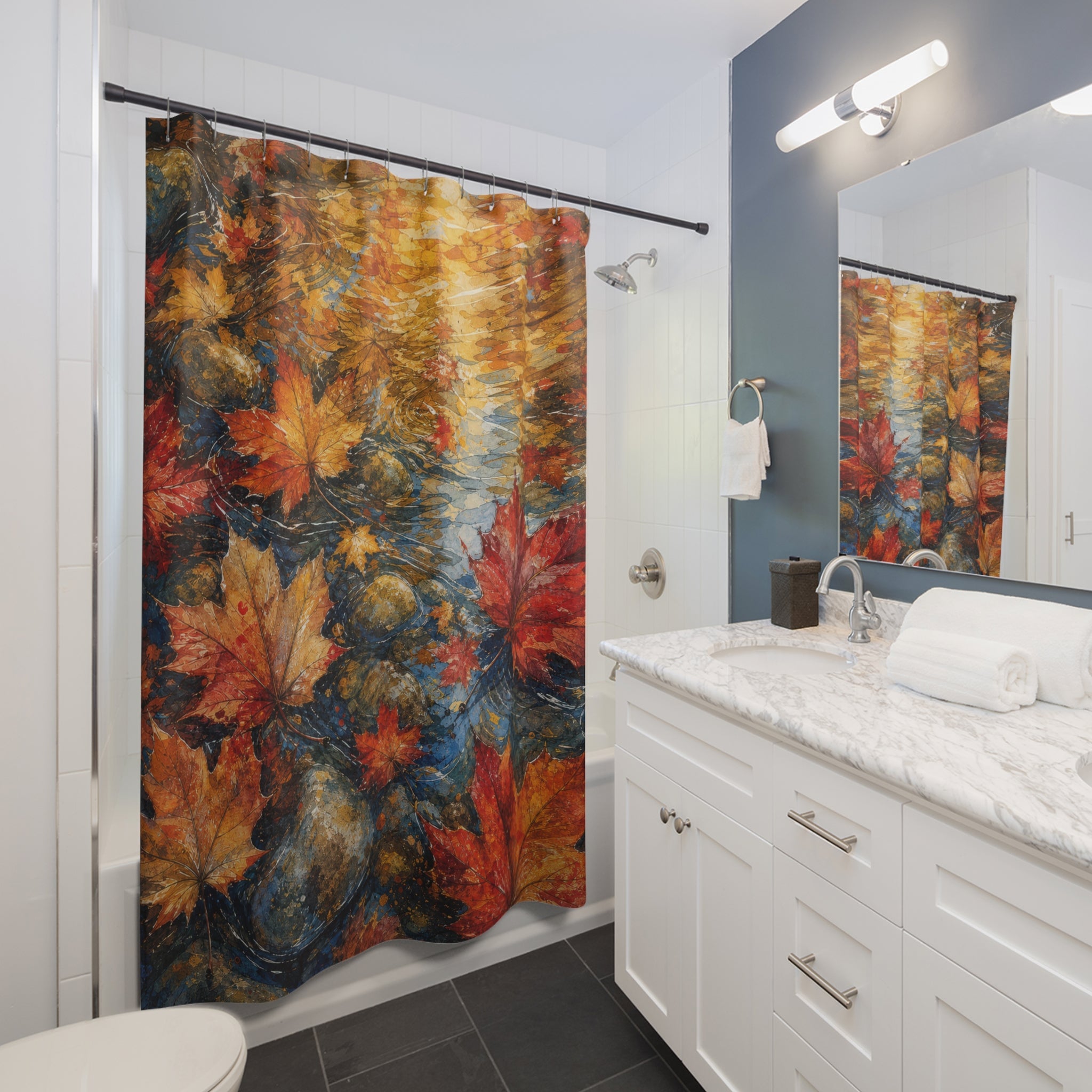 Mixed Media Maple Creek Shower Curtain