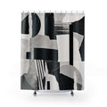 Black White Abstract Shower Curtain