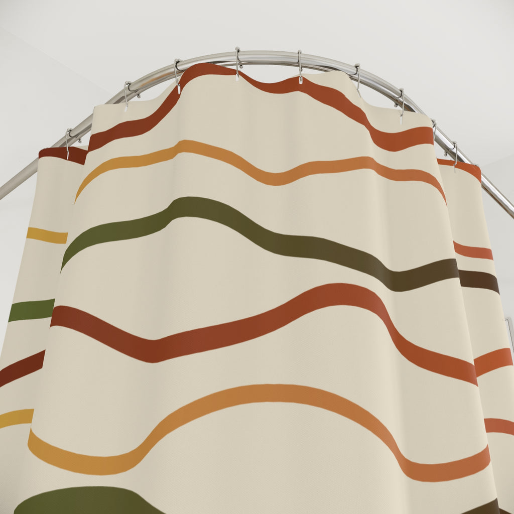 70s Ribbon Swirl Shower Curtain