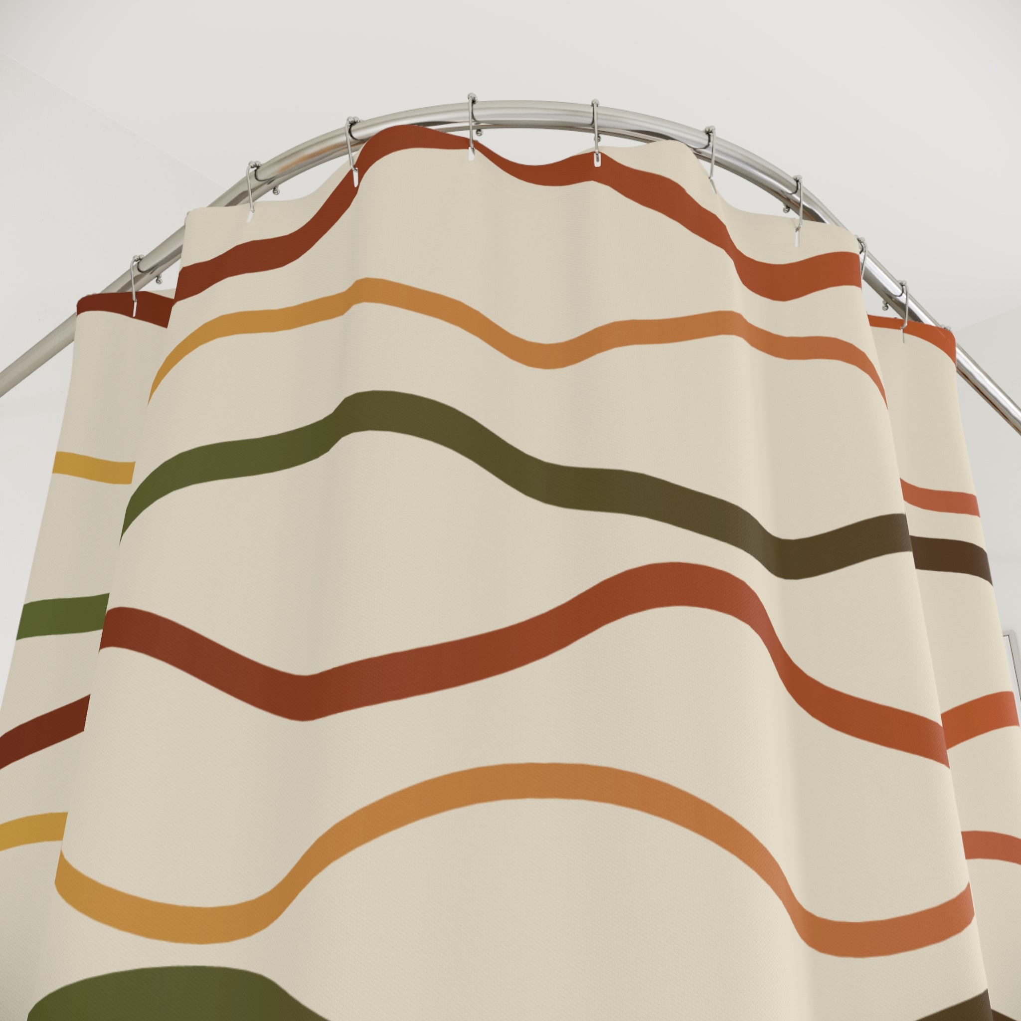 70s Ribbon Swirl Shower Curtain