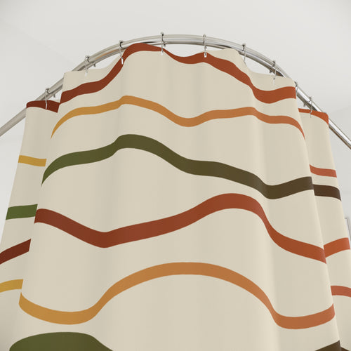 70s Ribbon Swirl Shower Curtain