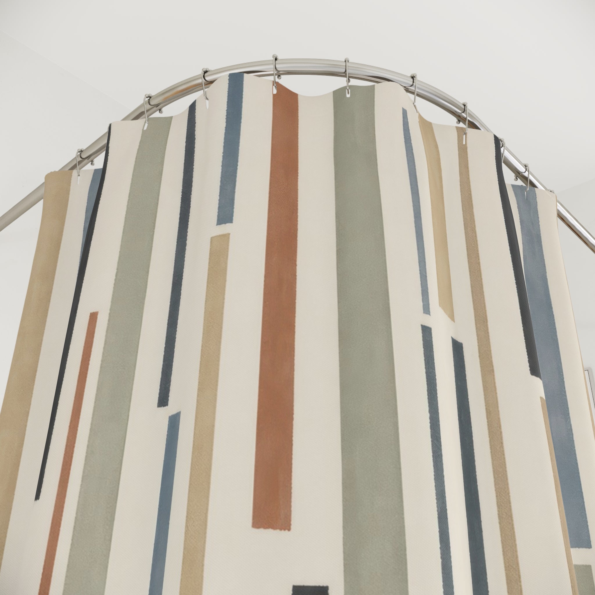 Staggered Vertical Stripe Shower Curtain
