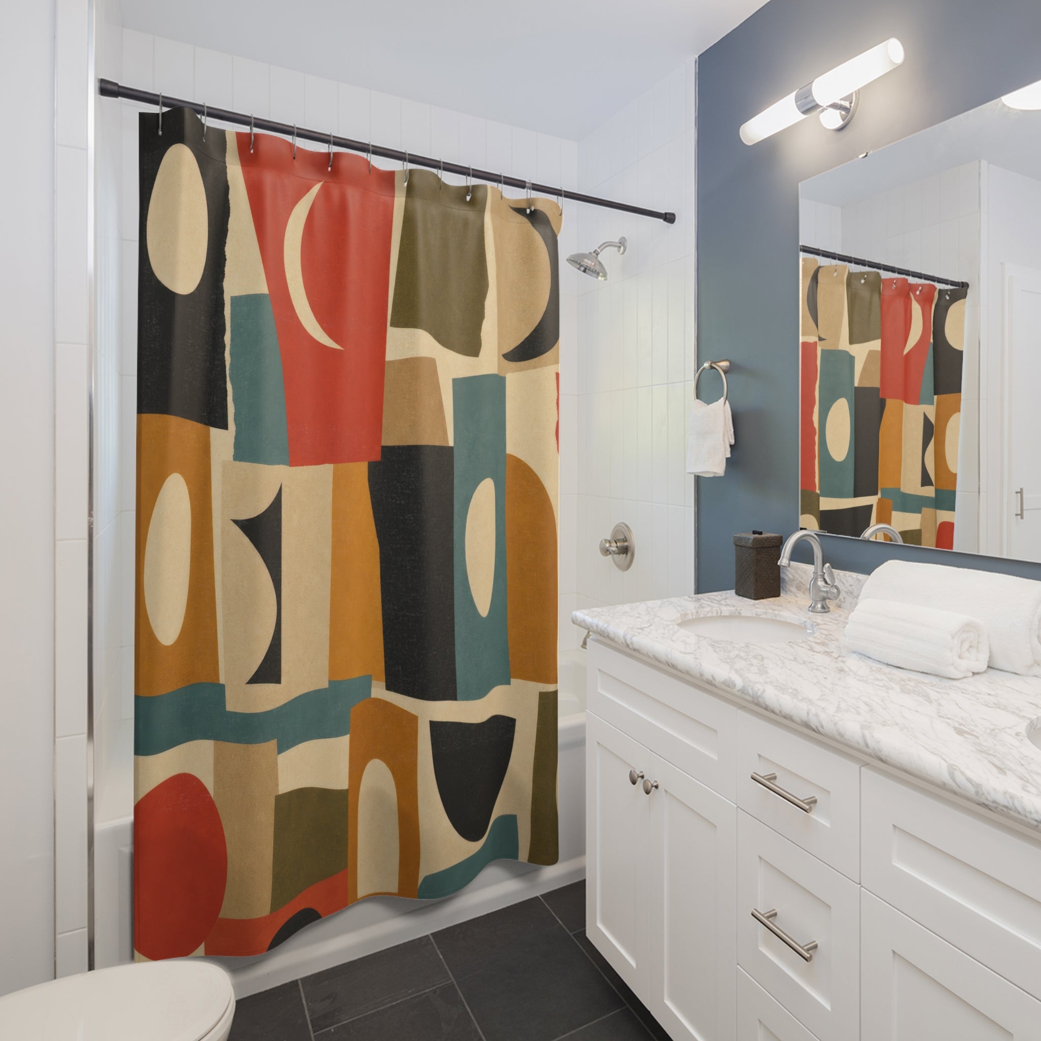 Paper Cutout Collage Shower Curtain