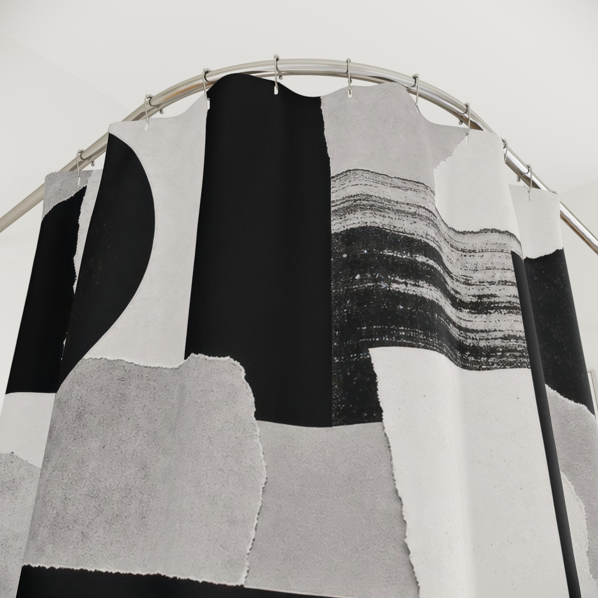 Black White Abstract Shower Curtain