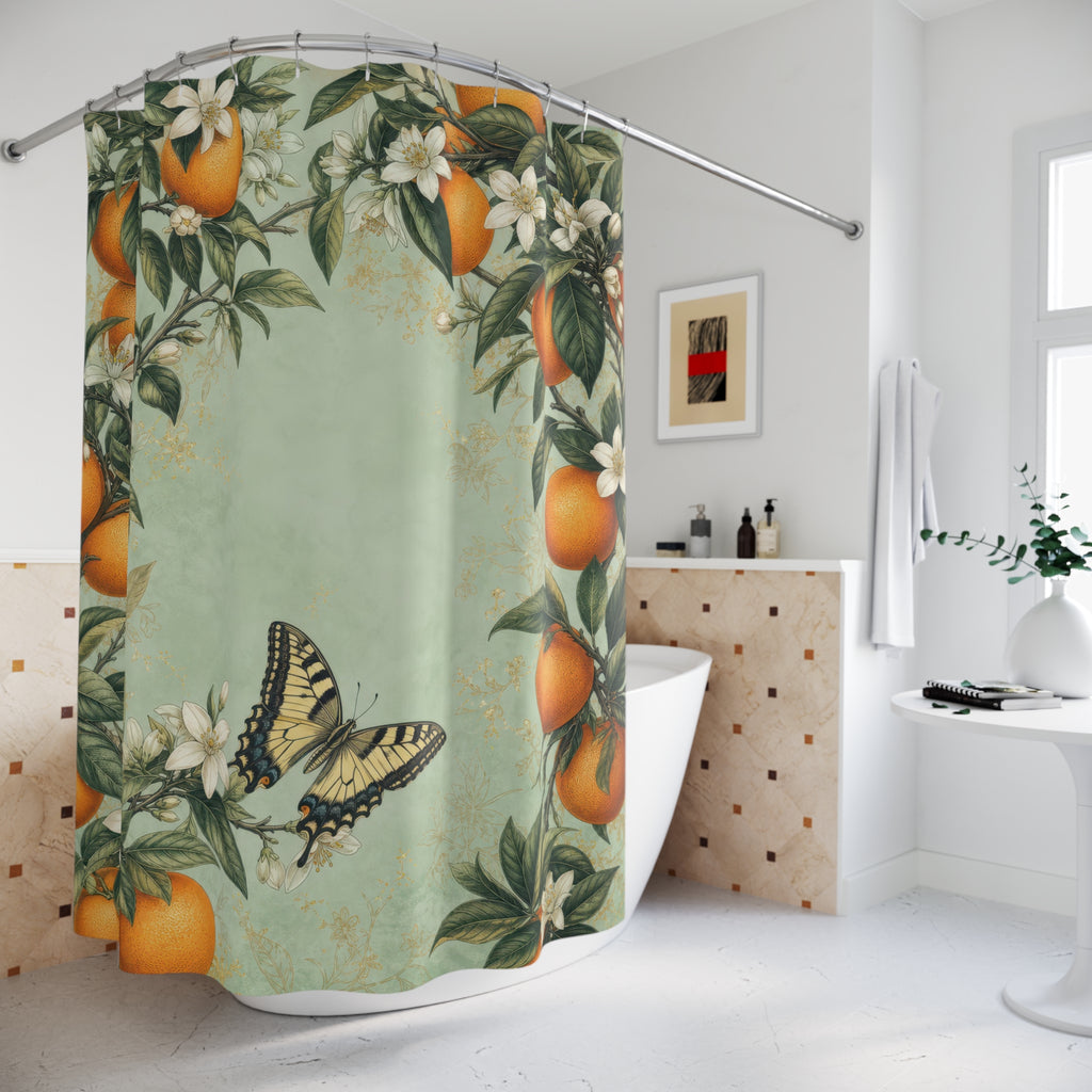 Orange Blossom Arch Shower Curtain