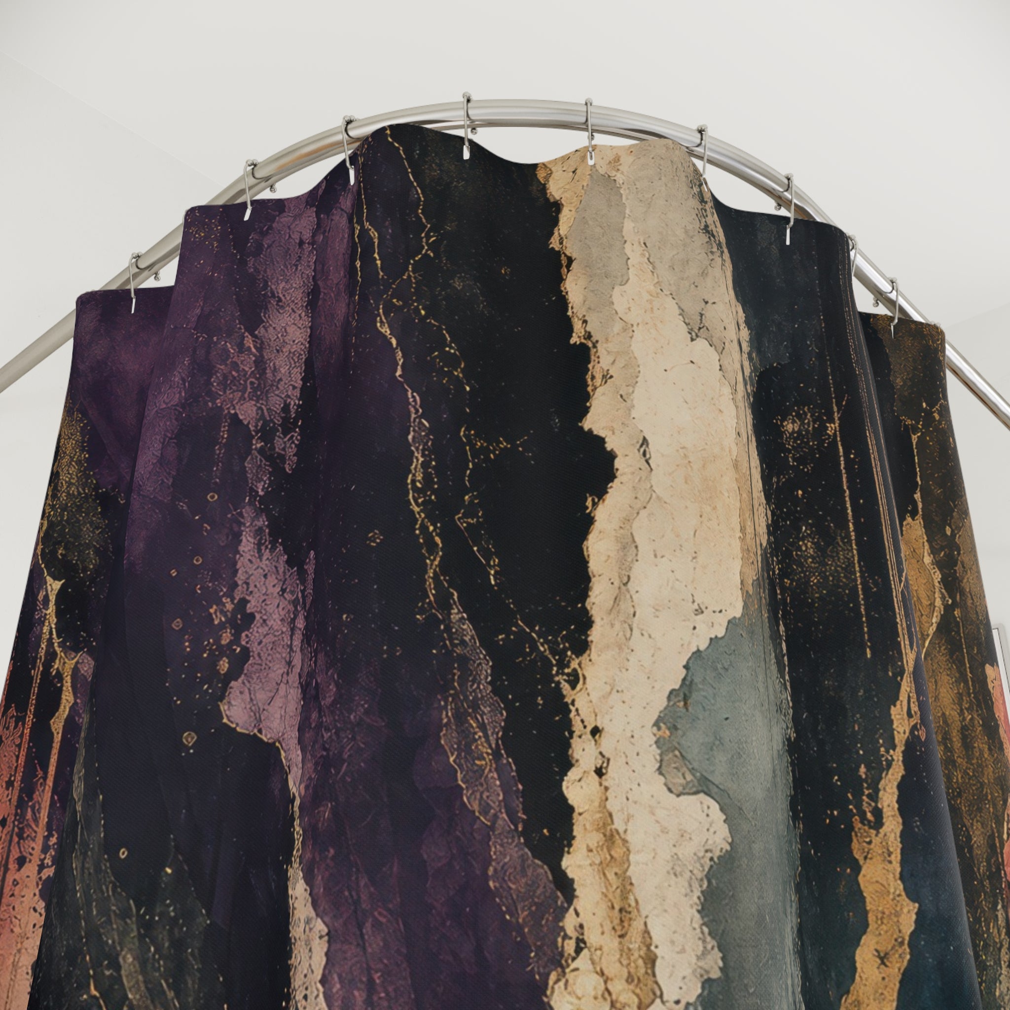 Purple Watercolor Cliffs Shower Curtain