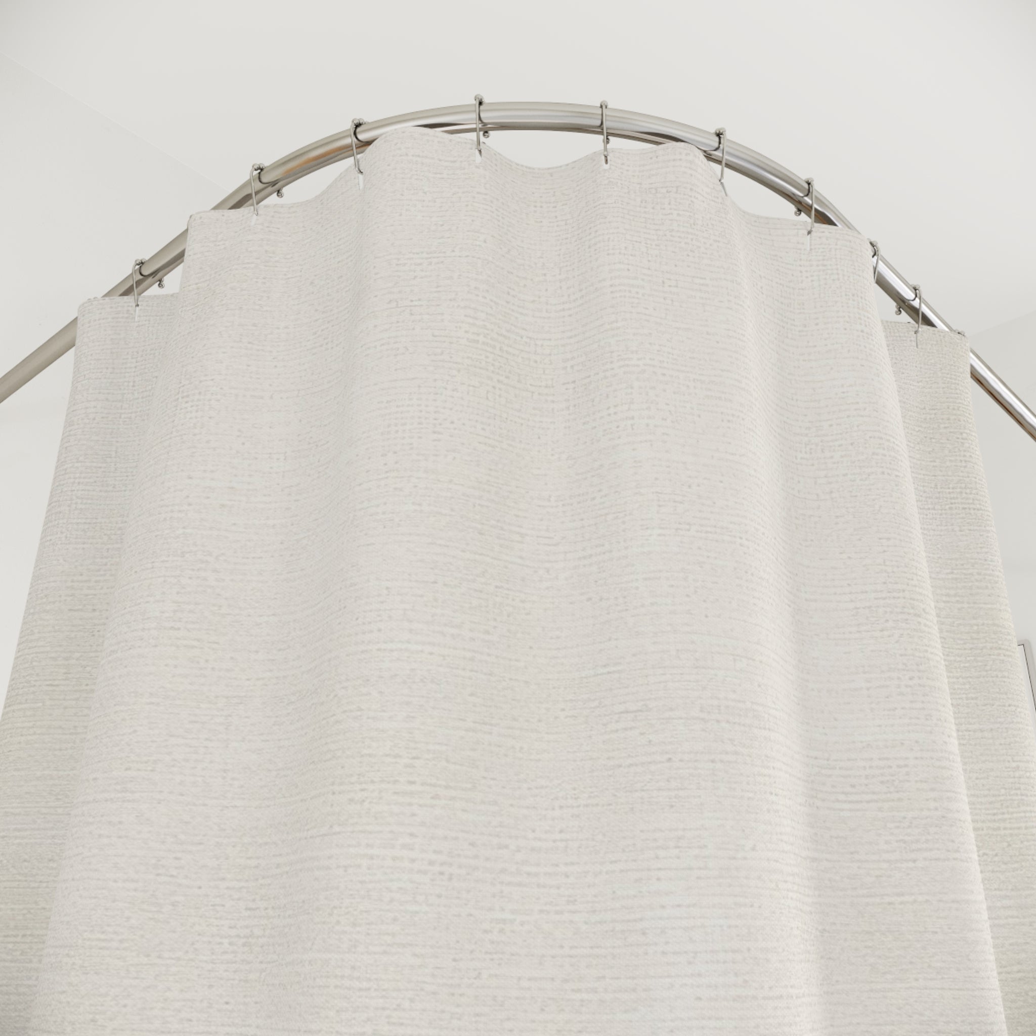 Off White Textured Shower Curtain — Ivory Cream