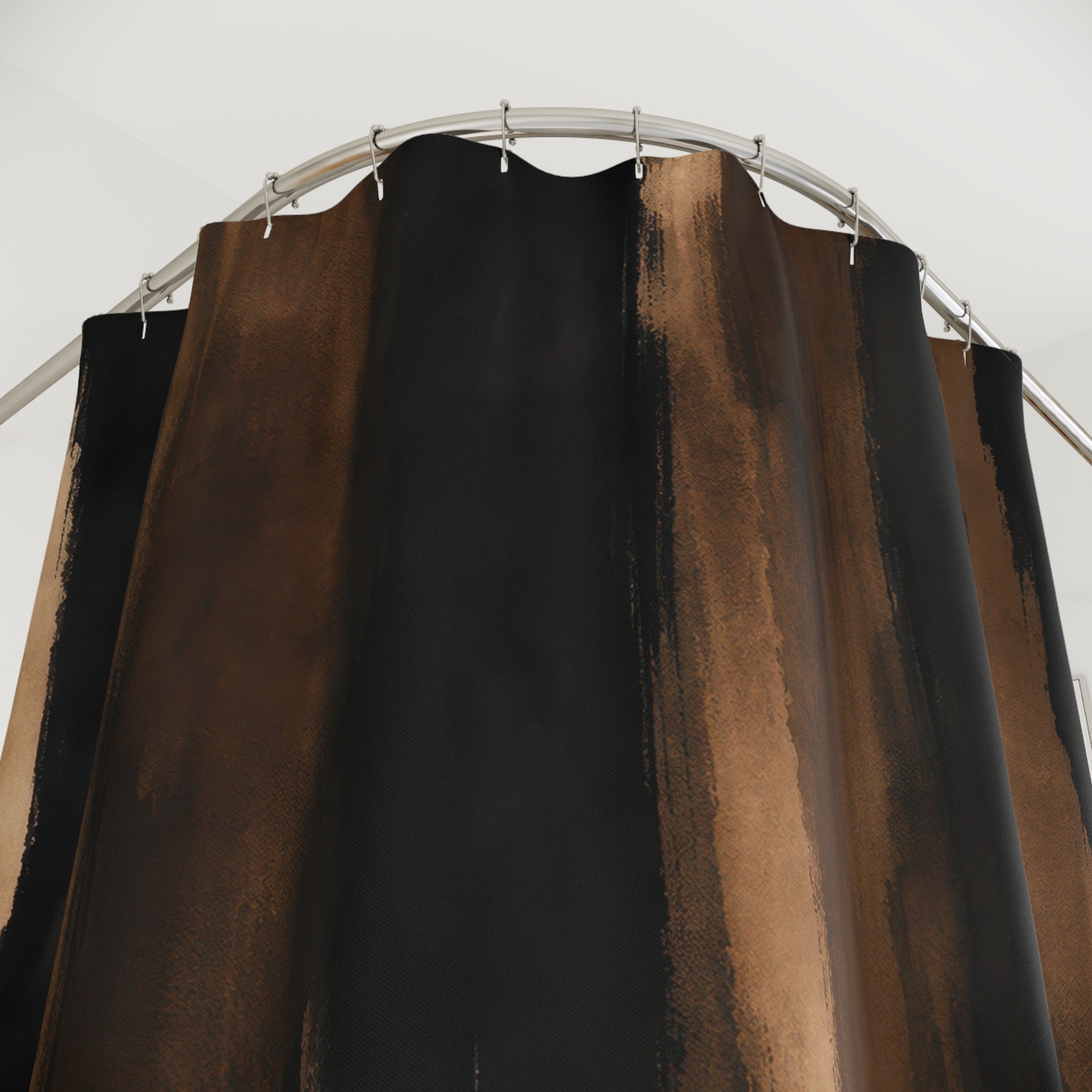 Black Brown Striped Shower Curtain