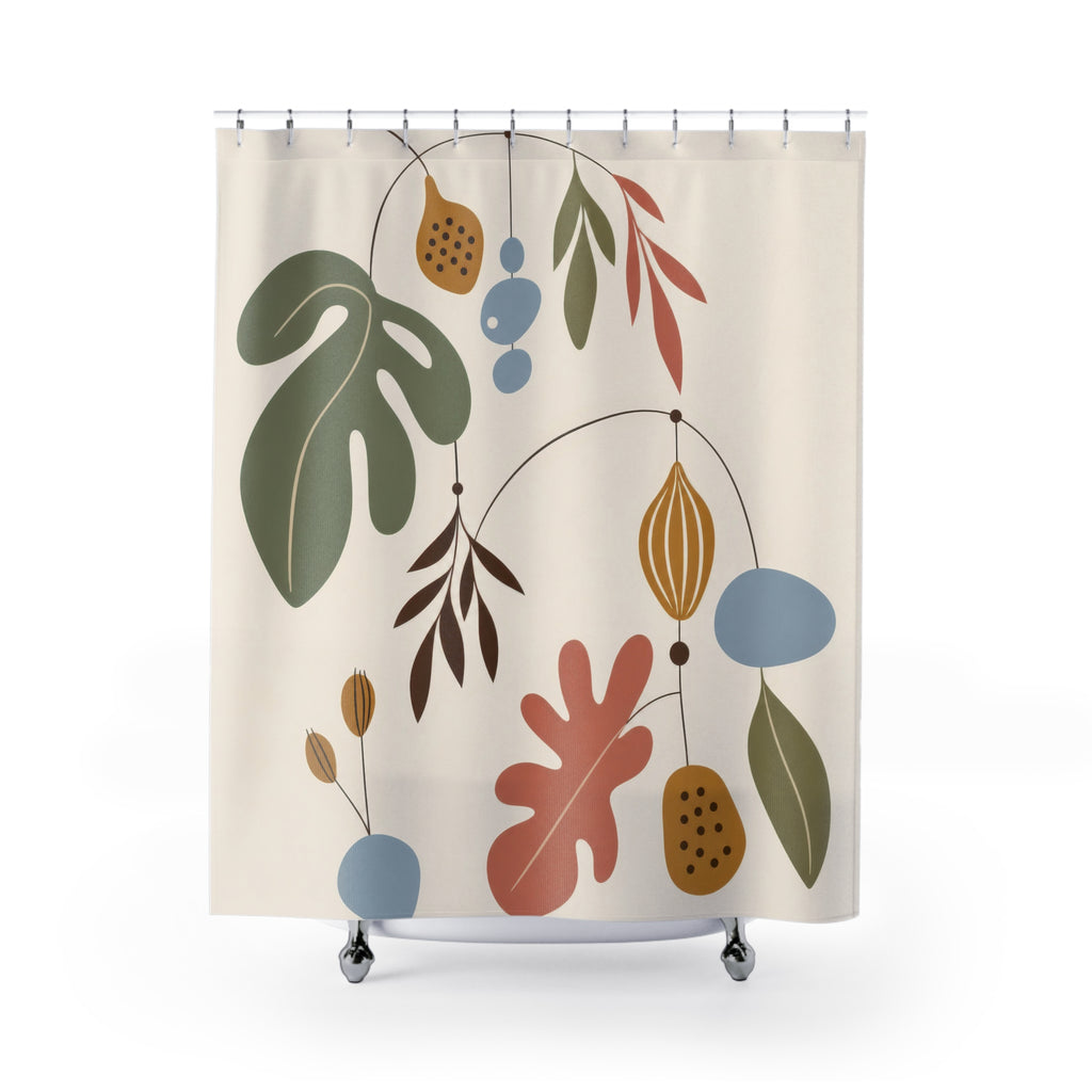 Botanical Mobile Mid Century Shower Curtain