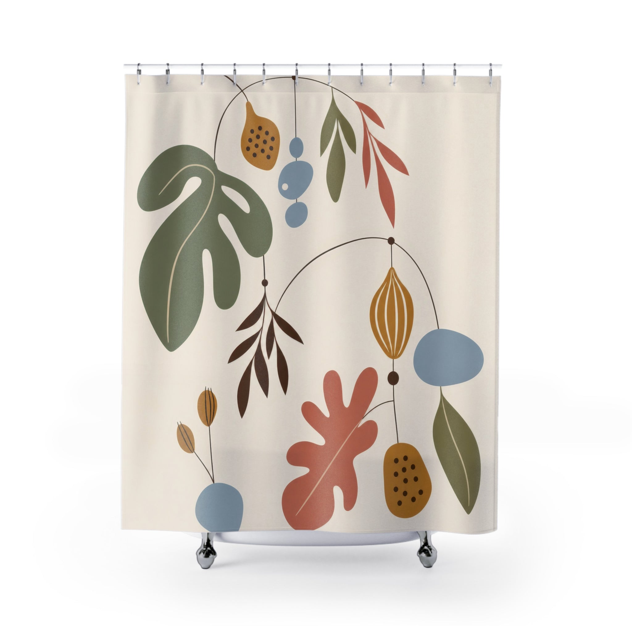 Botanical Mobile Mid Century Shower Curtain