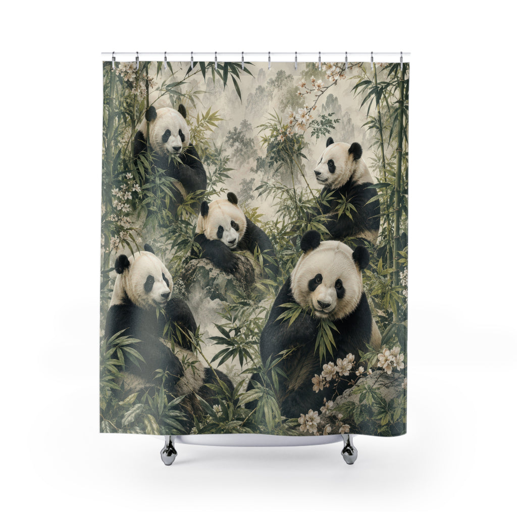 Panda Shower Curtain: Bamboo Forest