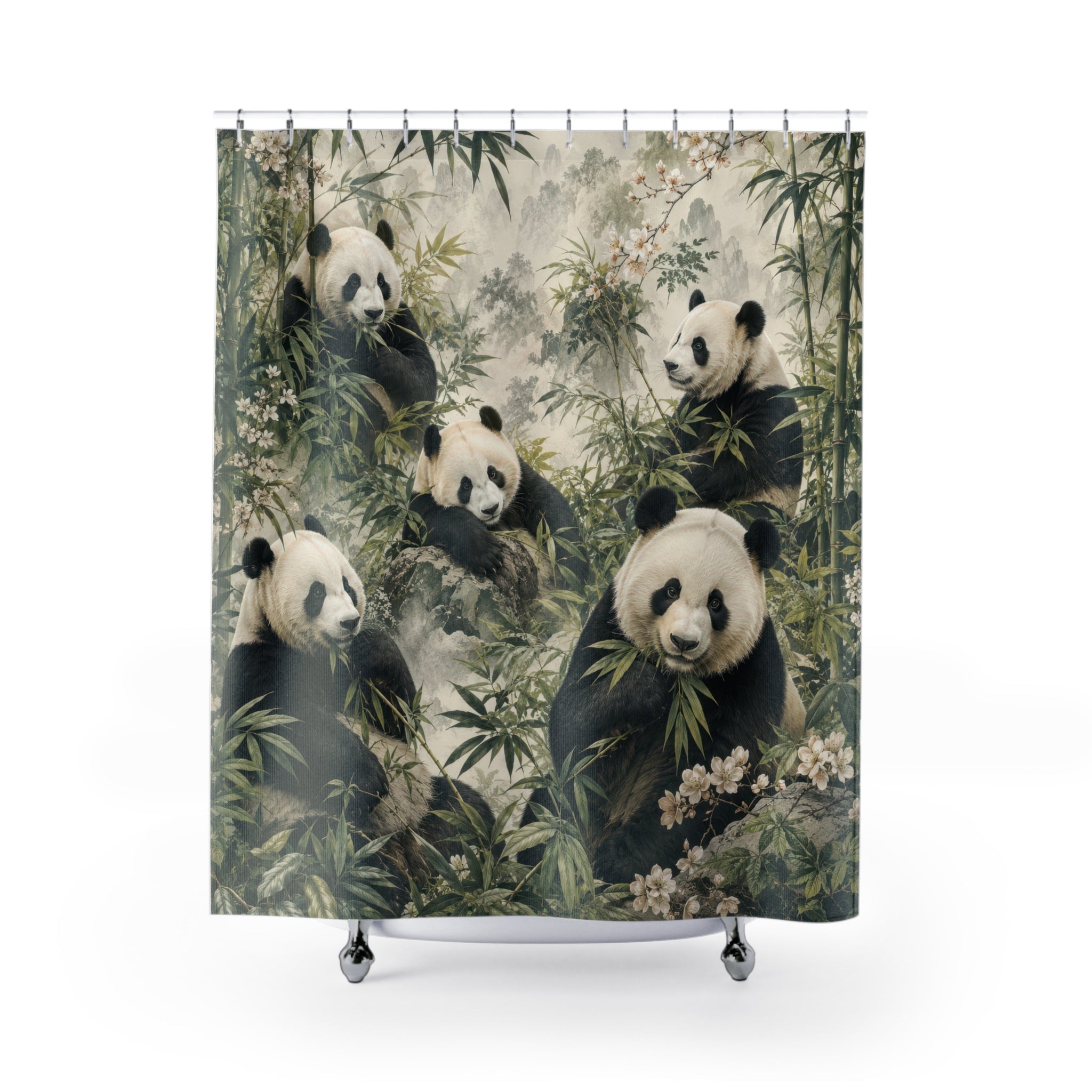 Panda Shower Curtain: Bamboo Forest