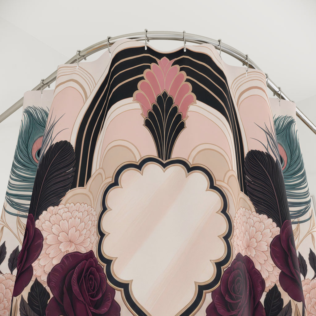 Boudoir Shower Curtain, Art Deco Perfume Vanity Garden