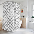 Black and White Diamond Lattice Shower Curtain