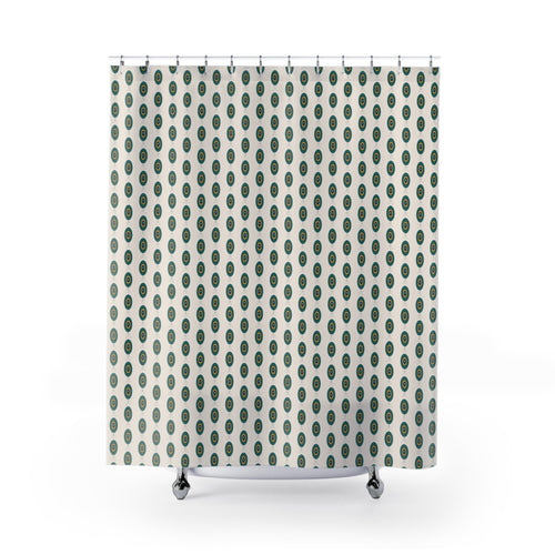 Art Nouveau Peacock Shower Curtain – Teal & Gold
